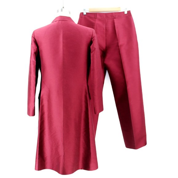 Morgane Le Fay Suit 2 PC Set Long Jacket Pants Silk Cotton Statement Piece 8 - Picture 2 of 16
